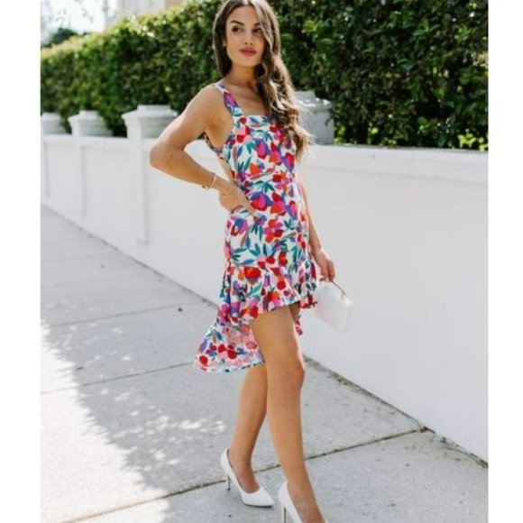 VICI • Linen Blend Hi-Lo Dress in Harvest Floral || Medium - Picture 2 of 8